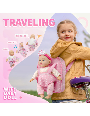 Muñeca de Bebé Blando 30 cm SmilessKiddo con Mochila y Accesorios