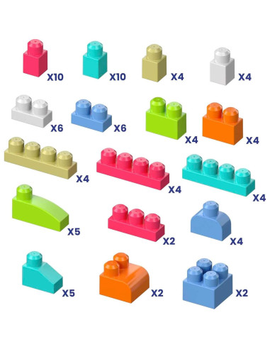 Juguetes de Construcción MEGA BLOKS 80 Piezas Bolsa Reutilizable