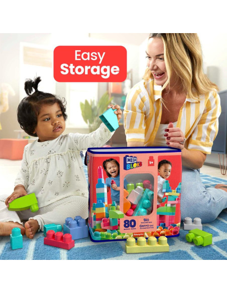 Juguetes de Construcción MEGA BLOKS 80 Piezas Bolsa Reutilizable