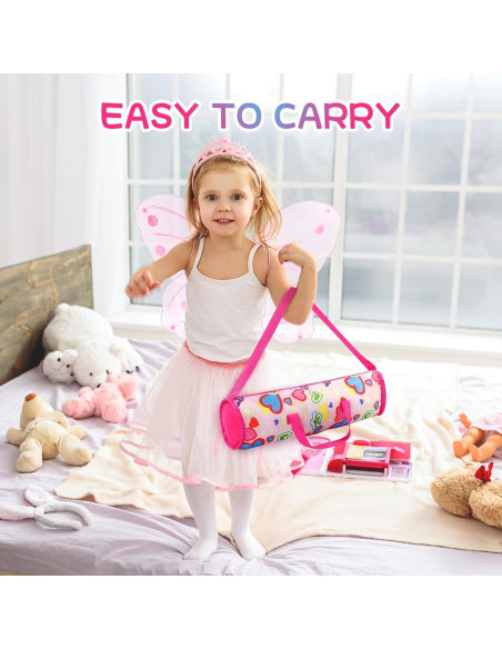 Cuna de Muñeca Reborn JIZHI Plegable Rosa 52x31x31cm