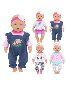 4 Conjuntos de Ropa para Muñecas Bebé ECORELF 14-18 Pulgadas