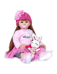 Muñeca Reborn RXDOLL 60cm Vinilo Silicona Suave Rosa
