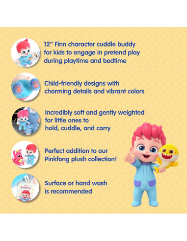 Peluche Bebefinn Pinkfong 30cm - Suave y Lavable para Niños