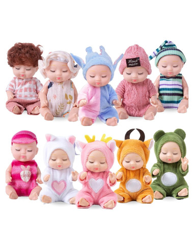 10 Mini Muñecas Bebé Realistas Haawooky - 11 cm