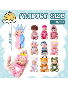 10 Mini Muñecas Bebé Realistas Haawooky - 11 cm 2