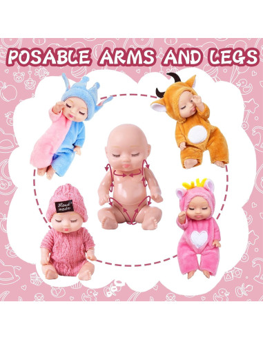 10 Mini Muñecas Bebé Realistas Haawooky - 11 cm