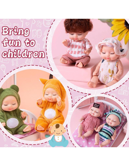 10 Mini Muñecas Bebé Realistas Haawooky - 11 cm