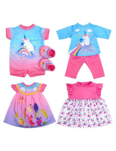 4 Conjuntos de Ropa para Muñecas 33-41 cm ECORELF