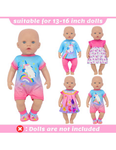 4 Conjuntos de Ropa para Muñecas 33-41 cm ECORELF 2