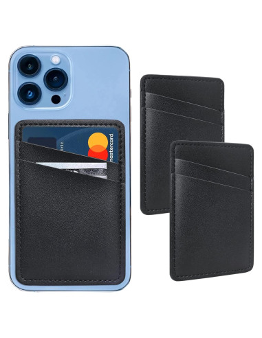 Billetera Adhesiva de Cuero Limvory para Teléfonos - Negro