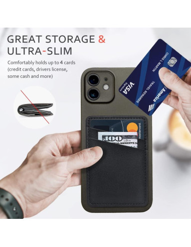 Billetera Adhesiva de Cuero Limvory para Teléfonos - Negro