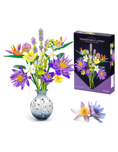 BIGEARN Set de Construcción Ramo de Flores Artificiales 824