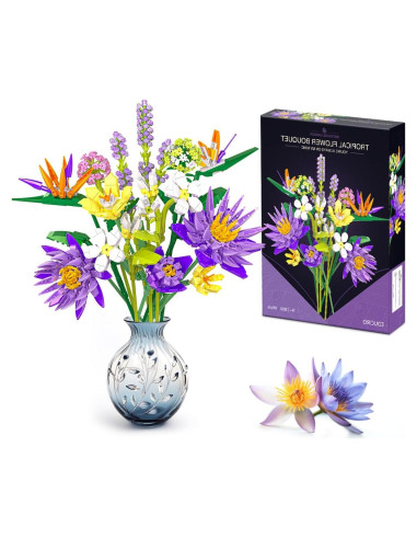 BIGEARN Set de Construcción Ramo de Flores Artificiales 824