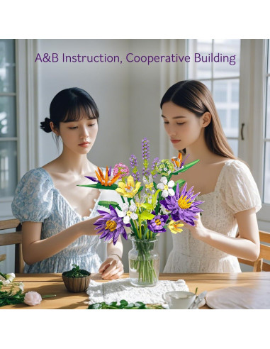 BIGEARN Set de Construcción Ramo de Flores Artificiales 824