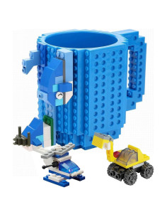Taza de Café Build-on Brick Tmango Azul - Creativa y Multifuncional