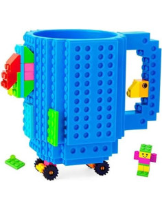 Taza de Café Build-on Brick Tmango Azul - Creativa y Multifuncional 2