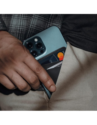 Billetera Adhesiva de Cuero Limvory para Teléfonos - Negro