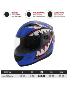 Casco de Motocicleta TCT-MOTORPARTS para Niños Grande Azul 2