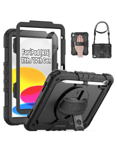 Funda SEYMAC para iPad A16 11"/10.9" 2025/2022 Negra