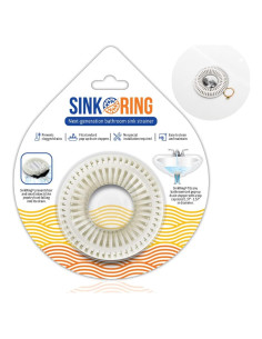 SINKRING Protector de Drenaje para Lavabo Blanco SR