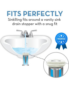 SINKRING Protector de Drenaje para Lavabo Blanco SR 2