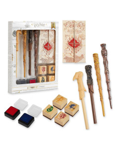 Juego de Papelería Harry Potter con 4 Bolígrafos Varita y Sellos