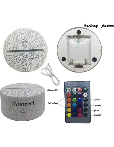 Lámpara Nocturna 3D Spiderman LED Control Remoto 7 Colores