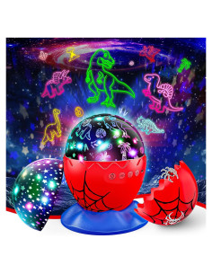 Proyector de Luz Nocturna Webspidee 2-en-1 Dinosaurio y Estrella