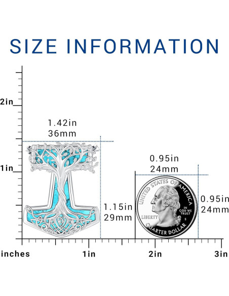 Collar de Pendulo de Plata Esterlina 925 con Turquesa 61 cm