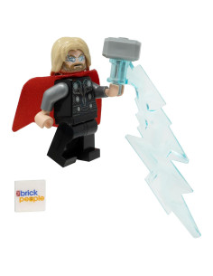 Minifigura LEGO Thor con Mjolnir y Rayo - 5 cm