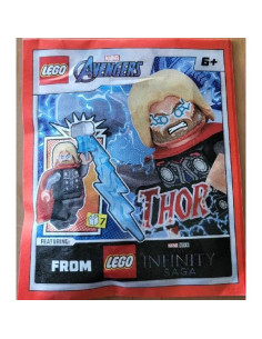 Minifigura LEGO Thor con Mjolnir y Rayo - 5 cm 2