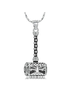 Collar Urna de Cenizas Imrsanl Martillo de Thor Plata 3.5x1.8cm