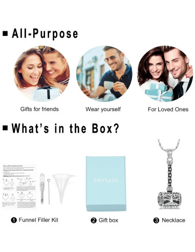 Collar Urna de Cenizas Imrsanl Martillo de Thor Plata 3.5x1.8cm