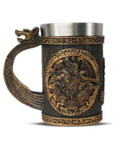 Taza Vikinga Hecha a Mano IELCJJ - 590ml Acero Inoxidable