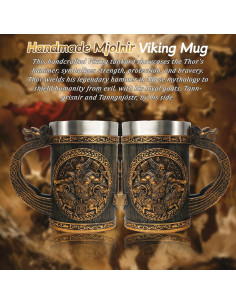 Taza Vikinga Hecha a Mano IELCJJ - 590ml Acero Inoxidable 2