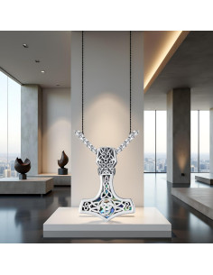 Collar Martillo de Thor Vikingo 925 Plata Esterlina con Cadena 55.88 cm 2