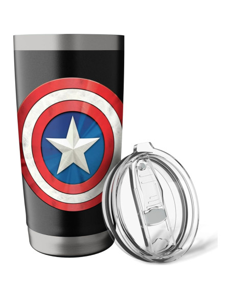 Taza Aislada Acero Inoxidable Marvel Capitán América 591 ml