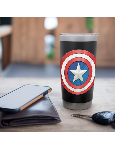 Taza Aislada Acero Inoxidable Marvel Capitán América 591 ml