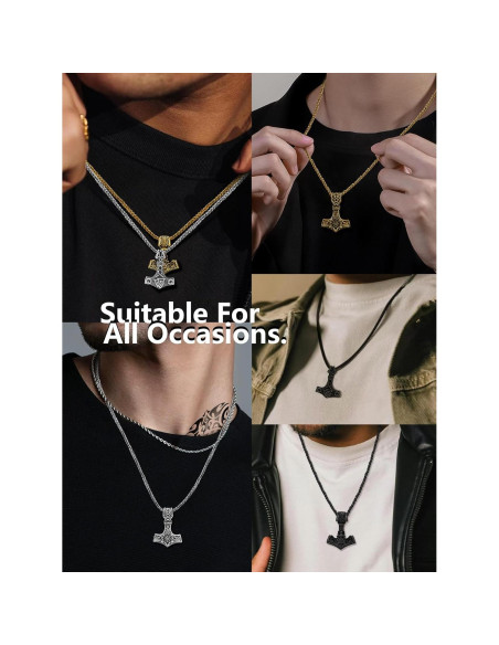 Collar Martillo de Thor Vikingo Joyería Hoyazvet Acero 18K