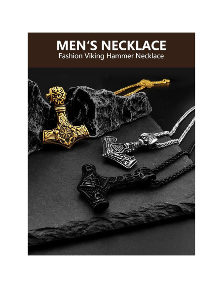 Collar Martillo de Thor Vikingo Joyería Hoyazvet Acero 18K