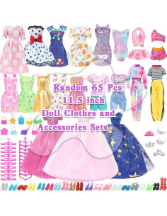 65 Piezas Ropa y Accesorios para Muñecas 11.5" MCZQXW 2
