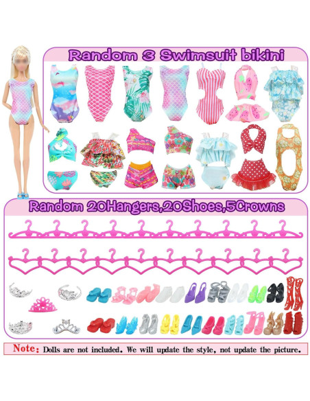 65 Piezas Ropa y Accesorios para Muñecas 11.5" MCZQXW 65 Piezas Ropa y Accesorios para Muñecas 11.5" MCZQXW