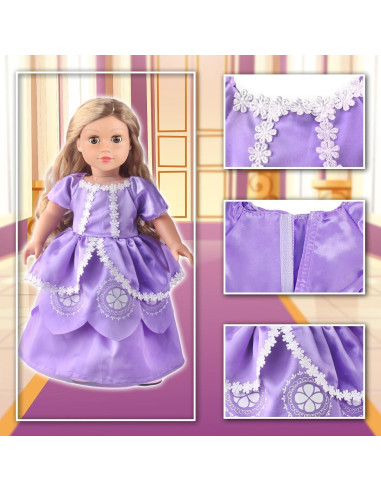 6 Conjuntos de Vestidos de Princesa 18INDC para Muñecas 45.72 cm
