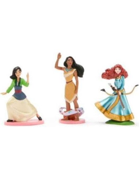 Set de Figuras de Princesas Disney - 7 Figuras en Exhibición Set de Figuras de Princesas Disney - 7 Figuras en Exhibición