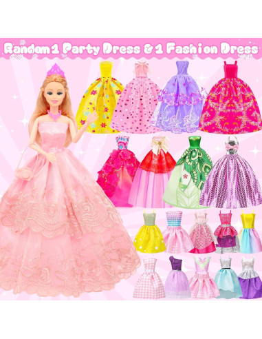 Juego de Muñeca y Coche Convertible Rosa 78 Piezas TDDS9