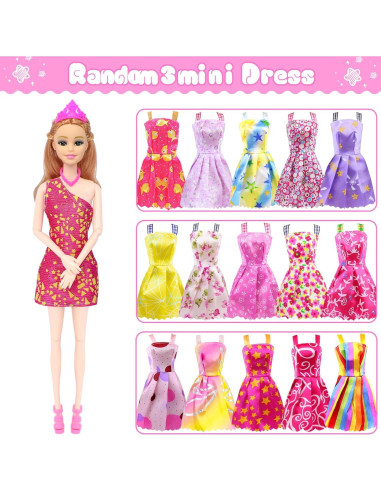 Juego de Muñeca y Coche Convertible Rosa 78 Piezas TDDS9