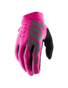 Guantes de Motocross 100% Brisker Rosa Neón L para Mujer