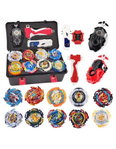 Conjunto de Juguetes Giroscopio Bey Battling Top Burst 10 Tops 3 Lanzadores