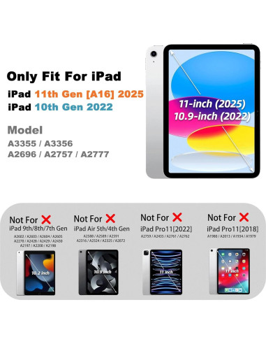 Funda BATYUE para iPad 11/10 Gen 10.9'' Rosa con Soporte