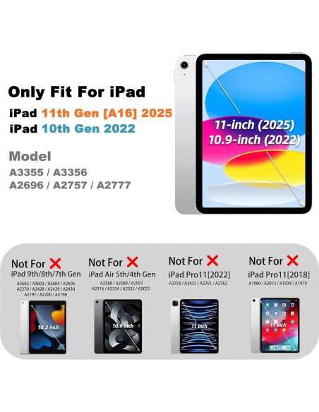 Funda BATYUE para iPad 11/10 Gen 10.9'' Rosa con Soporte